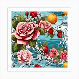 Roses In The Water Art Print