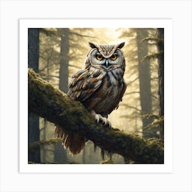 Owl In The Forest 122 Art Print