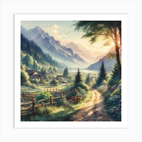 Valley In The Mountains 1 Art Print