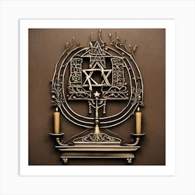 Jewish Menorah Art Print