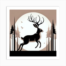 Deer In The Forest 6 Art Print