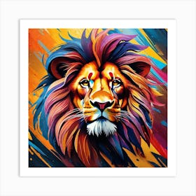 Lion Head Painting 1 Art Print