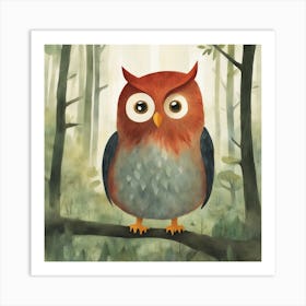 Owl In The Woods Art Print