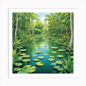 Water Lily Pond 1 Art Print