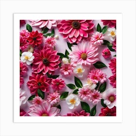 Pink Dahlias 2 Art Print