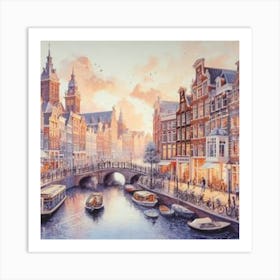 Amsterdam At Dusk 1 Art Print