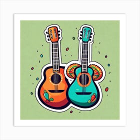 Two Guitars Art Print