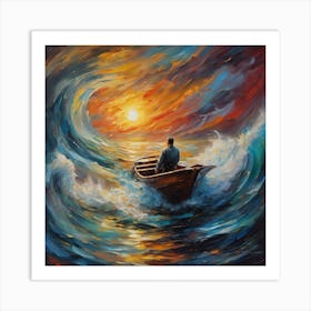 Man In A Boat 1 Art Print