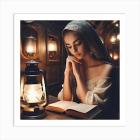 Muslim Woman Reading Book23 Art Print