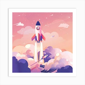 Rocket In The Sky Art Print