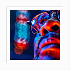 Portrait Of A Man With Glasses 4 Art Print