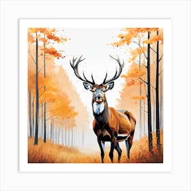 Deer In The Woods 1 Art Print