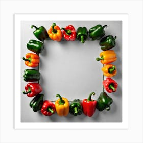 Peppers In A Frame 32 Art Print