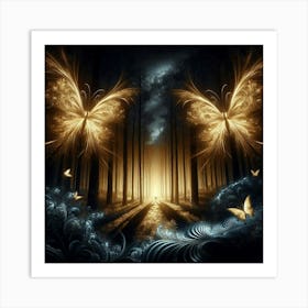 Butterfly In The Forest 21 Art Print