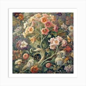 Flowers In A Garden Art Print