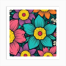 Flowers In The Garden Art Print