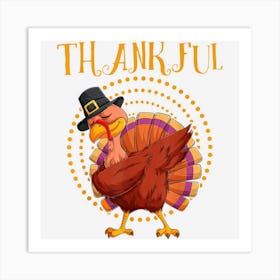 Thanksgiving Fall Thankful Dabbing Turkey Art Print