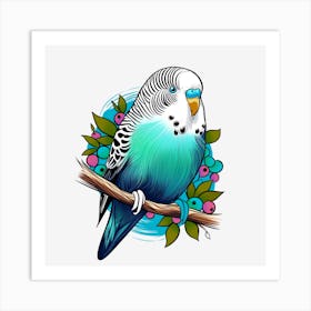 Budgie Bird Art Print