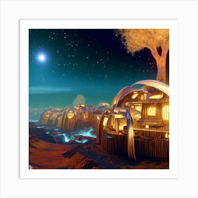 City On The Moon Art Print