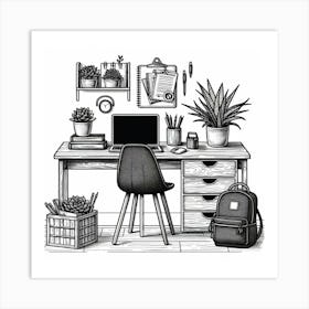 Office Desk 6 Art Print