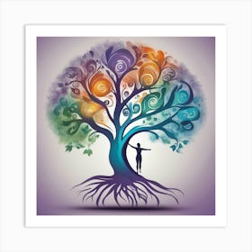 Leaning onto the tree of life Art Print