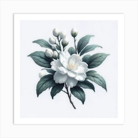 White Camellia Art Print