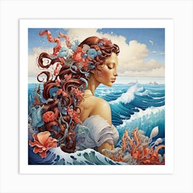 Sea girl art Art Print