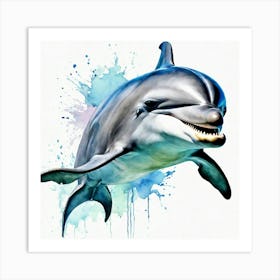 Dolphin Watercolor 2 Art Print