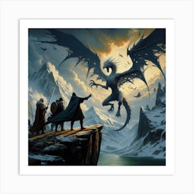 Dwarves And Dragons Art Print
