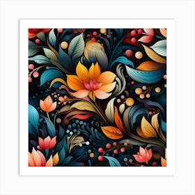 Floral Pattern 1 Art Print