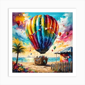 Hot Air Balloon Aerial Kaleidoscope Art Print