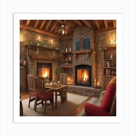 Fireplace Living Room Art Print