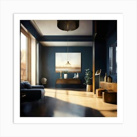 Blue Living Room 3 Art Print