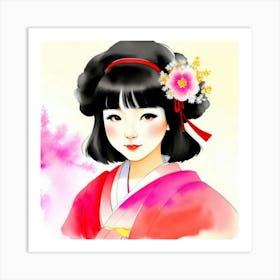 Traditional Geisha Girl Art Print