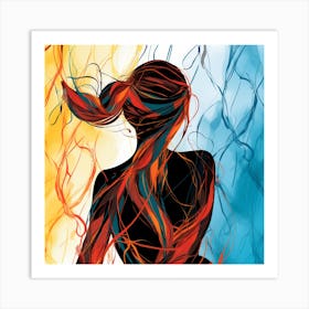 Woman With Long Hair 2 Art Print