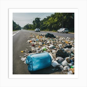 Garbage On The Road Art Print