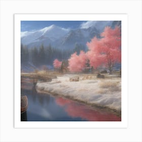 Snowy Mountains Art Print