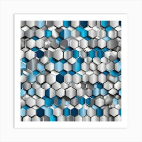 blue hexagon pattern Art Print