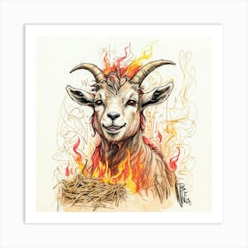 Goat On Fire 22 Art Print