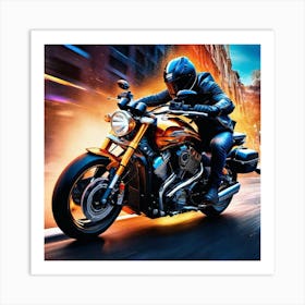 Motorcycle Rider 1 Art Print