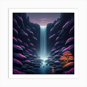 Waterfall In The Forest 5 Art Print