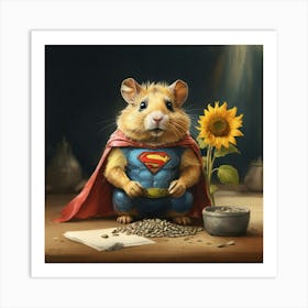 Superman Hamster 4 Art Print