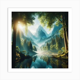 Sunrise In The Forest 6 Art Print