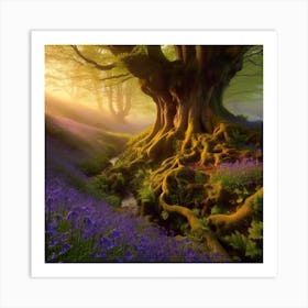 Bluebells In The Forest 16 Art Print