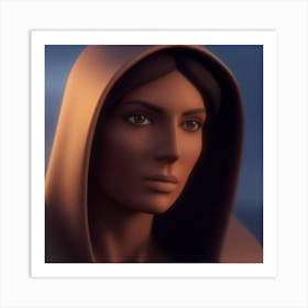 Woman In A Hood Art Print