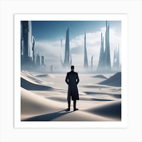 Man Standing In The Desert 39 Art Print