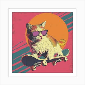 Skateboard Cat 2 Art Print