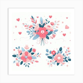 Flowers, Vector Art style Art Print