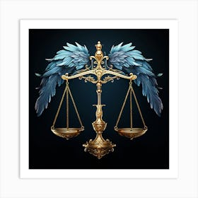 Justice Scales With Wings Art Print