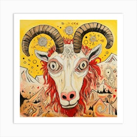 Abstract Mountain Goat 1 Art Print